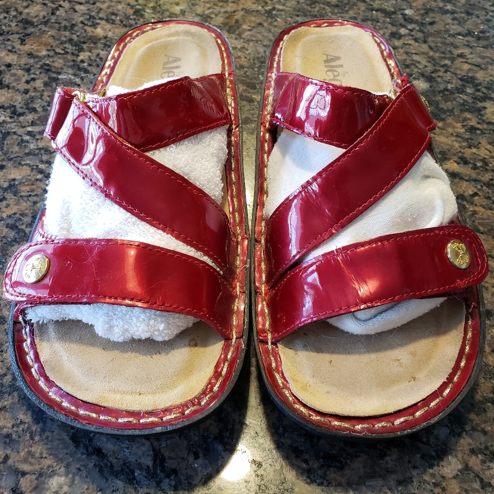 Shiney Red Alegria Sandals
